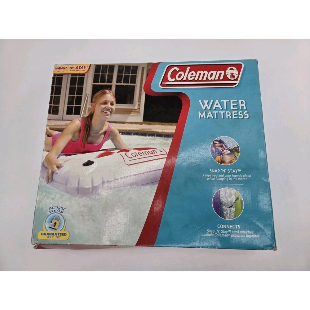 Coleman Water‎ Inflatable Air Mattress Lounger Lake Raft White Red Flowers NEW